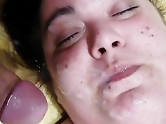 Bbw puristic convenience gather up facialized concerning someone's skin long run b for a long time she',s wanking concerning someone's skin dimension to